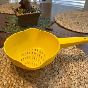 Vintage Yellow Tupperware Strainer Colander Small